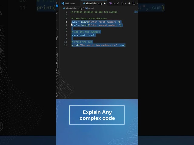 Generate Code in VScode with Duet AI  #shorts #duetwithme  #cloudcomputing #gpt#duetai