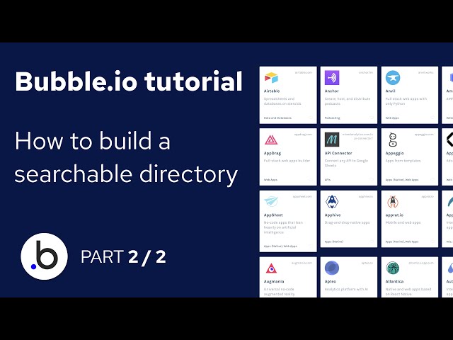 How To Build A NoCode Searchable Directory On bubble io [PART 2/2]