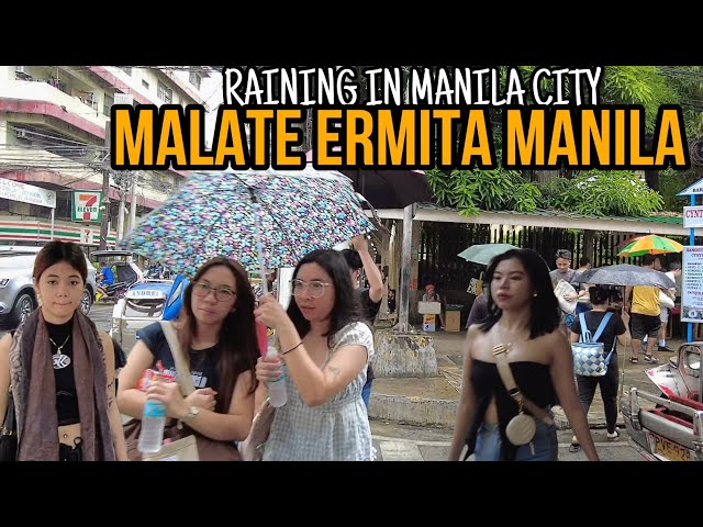 HOME OF THE  BEAUTIES! | Supreme Unbelievable Walking Experience in MALATE Manila  during Rainy Day!