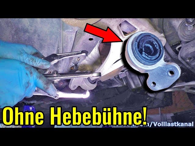 SCHWAMMIGE BMW HYDROLAGER ohne Hebebühne wechseln - How To Change Front Control Arm Bushings BMW E46