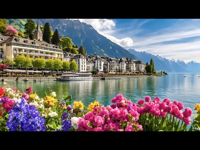 Montreux Switzerland 4K ! Fairytale resort town in switzerland ! Swiss View