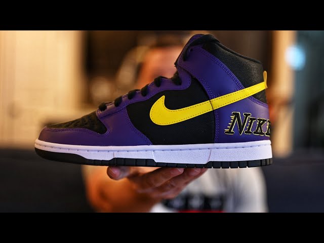 NIKE DUNK HIGH EMB “LAKERS” REVIEW & ON FEET