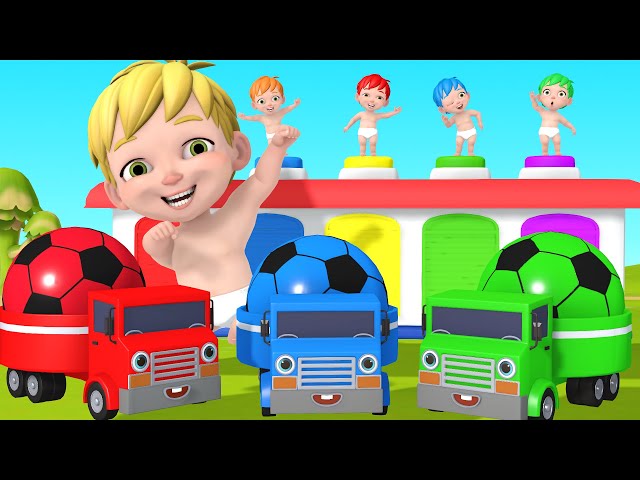 Color Balls & Sing a Song! | Wheels On the Bus, baby shark | Baby Nursery Rhymes & Kids Songs