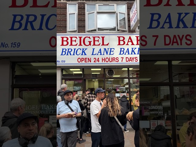 Look at the length of the queue for the Brick Lane Beigel Bake