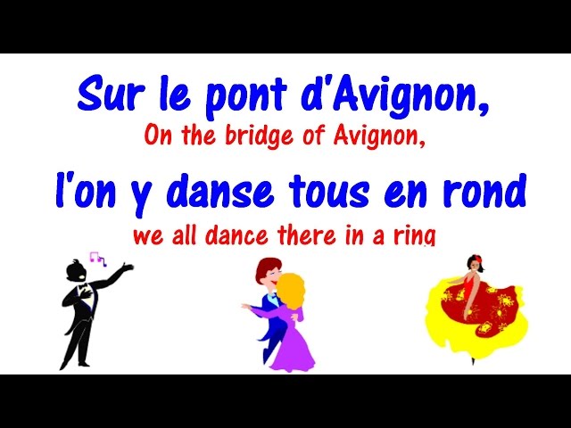 Sur le pont d'Avignon + Lyrics - Learn French Song