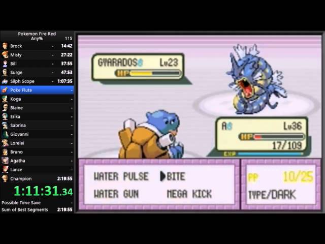 Pokemon Fire Red - Any% Speedrun in 2:05:24 IGT