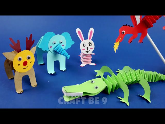 CRAFT AND FUN -  Easy craft - How to make Paper Accordion animals