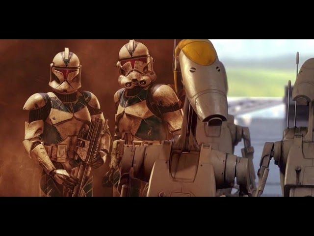 B1 Droid and Clone Trooper Sing 21 Guns