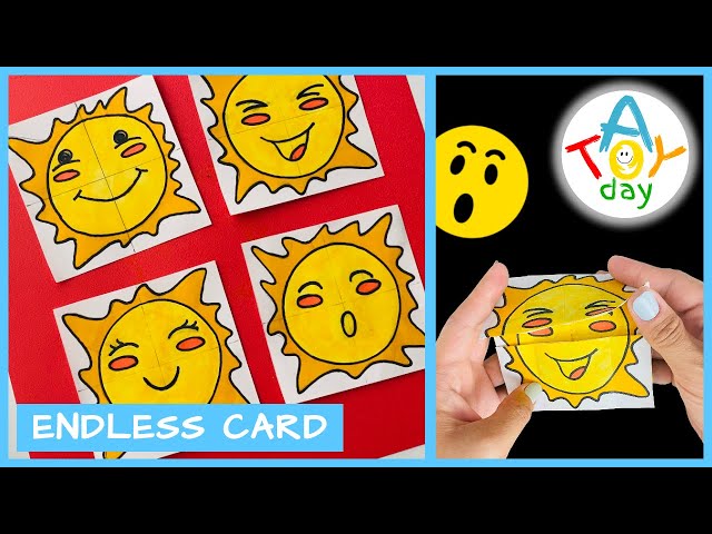 The Sun DIY Endless card | Step-by-step endless card | How to make never-ending card | Card for kids