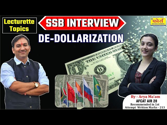 De - Dollarization | SSB interview | " ssb interview preparations " lecturette topics |