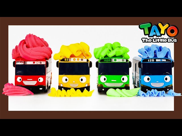 Tayo Oyuncaklar ile Renkleri Öğrenin l Taşıyıcı Arabayla Renk Oynayın l gökkuşağı kremalı pasta