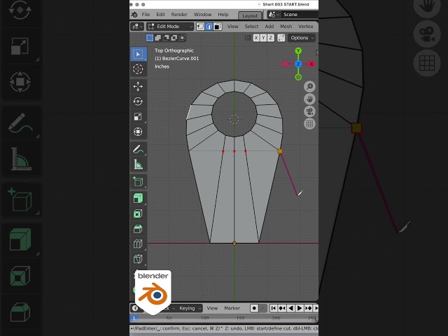 Part 3, Convert the bezier object to polygon mesh #shorts