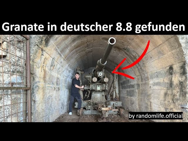 Verlassene deutsche Flugabwehrkanone "88" in einem Berg gefunden!