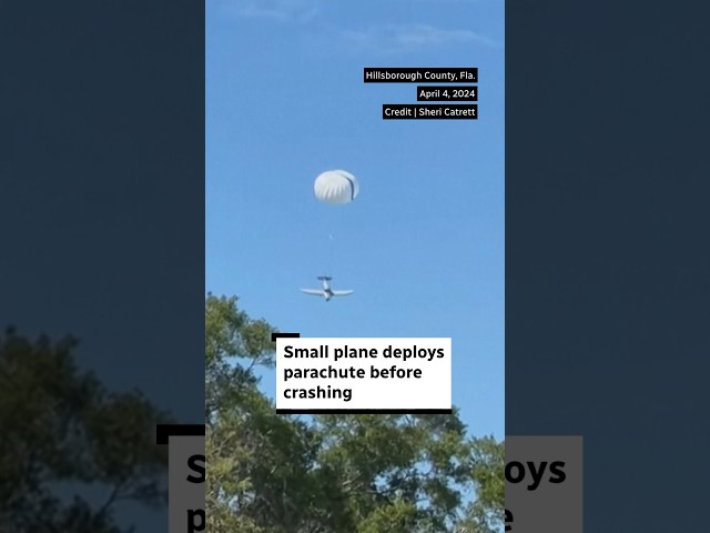 Small plane deploys parachute before crashing