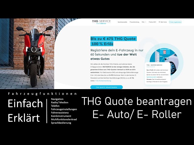 THG Quote beantragen- Jährlich mehr als 400€ fürs E Auto | E Roller | E Motorrad |  Seat MO 125