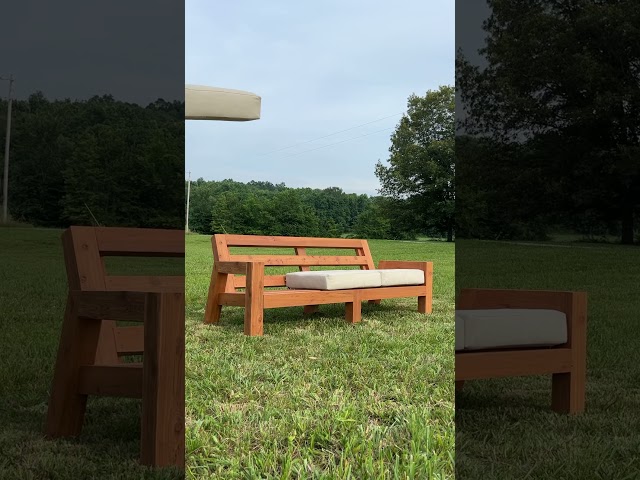 Let’s build an outdoor sofa. Plans available on woodshopdiaries.com #diy #outdoorfurniture #woodwork