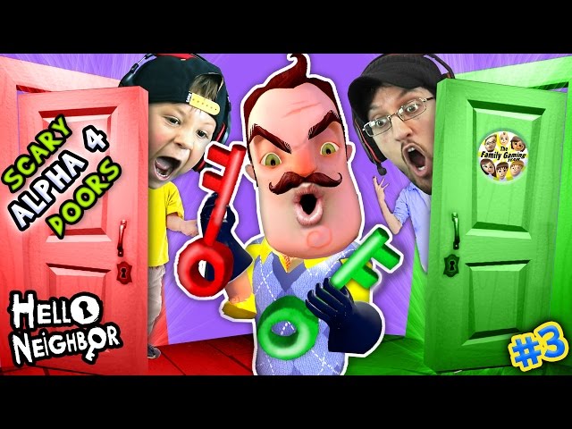 HELLO NEIGHBOR NIGHTMARE DOORS OF DEATH! ALPHA 4 DOUBLE JUMP Mini Game w/ Red & Green Key FGTEEV #3