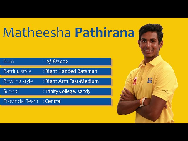 Get to Know | Matheesha Pathirana | Sri Lanka Under 19 Player