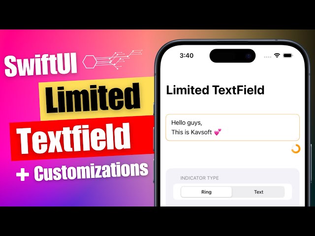 SwiftUI Limited TextField With Indicator - Xcode 15