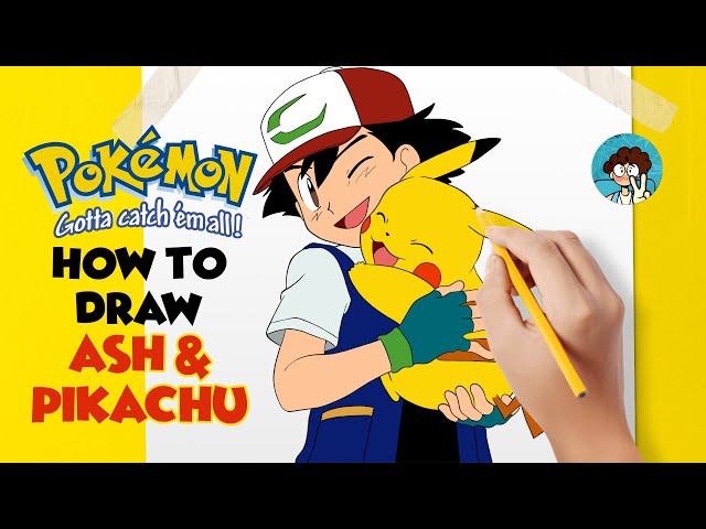 How to draw Ash & Pikachu Easy and Fast I Pokémon