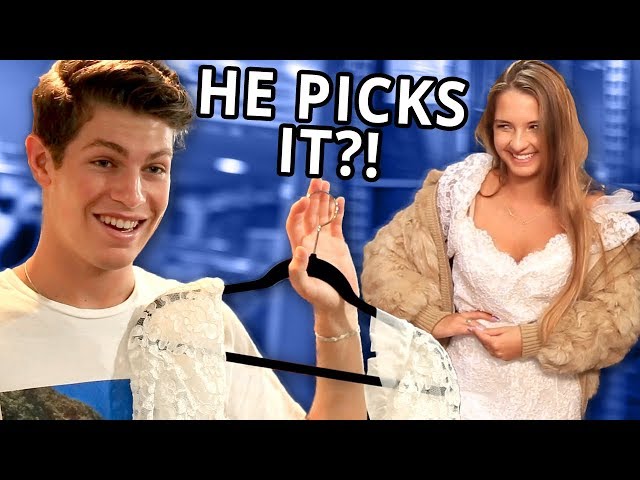 Ben Picks out my Wedding Dress?! (thrift store date) | Make My Date w/ Ben Azelart and Lexi Rivera