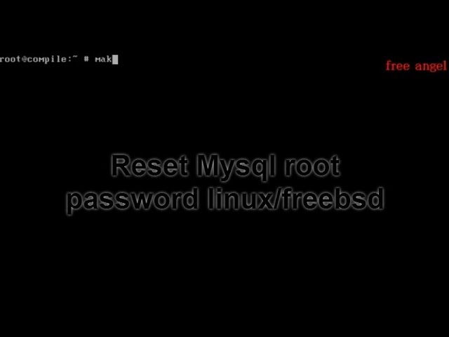 easiest way to reset mysql password linux freebsd