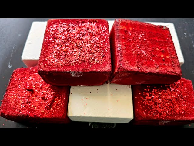 Bright Red n Plain White Gymchalk Crush with Full Powderplay - Oddly Satisfying. Pls Subscribe ❤️🤍❤️