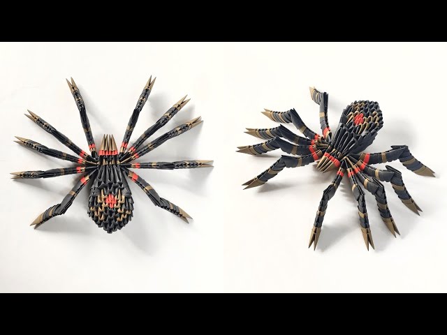 3d origami SPIDER | How to make a modular spider