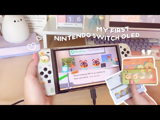 ꒰ Unboxing ꒱ Nintendo Switch Oled : Accessories + เล่นเกมส์ Animal crossing! ครั้งแรก🏝️(◍˙꒳˙◍)