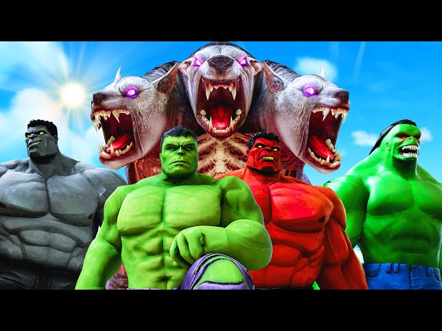 TEAM HULK VS GIANT CERBERUS - Big Hulk, Red Hulk, Grey Hulk, Hulk 2099 vs Cerberus Army