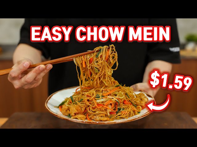 The Cheapest & Easiest Noodle Dish Ever! Chicken Chow Mein!