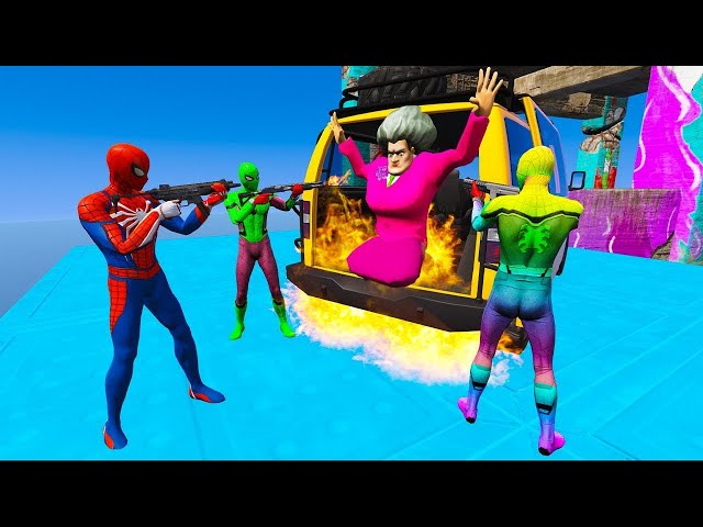 Scary Teacher 3d - Team Spideman vs Miss'T - Miss'T Attack on Spider Area - Game Animation
