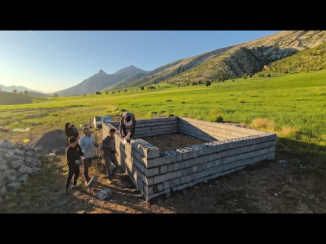 Building a pool؛We raised the pool wall in 1 day #gardening
