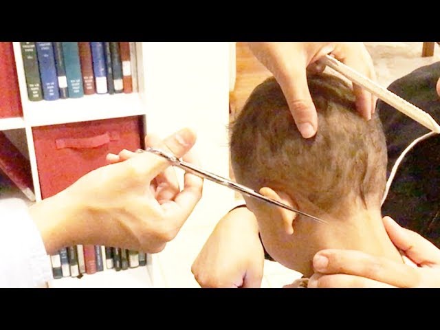 Scissor Cut Child's Hair | Boy's First Haircut | Toddler