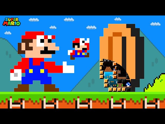 Mario Bros. But Tiny Mario vs Tiny Coin Maze in Super Mario Bros!...