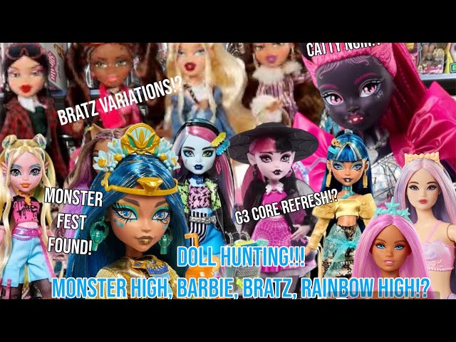 DOLL HUNT!!! Monster high New core refresh dolls, monster fest, catty, bratz, odile Barbie!!