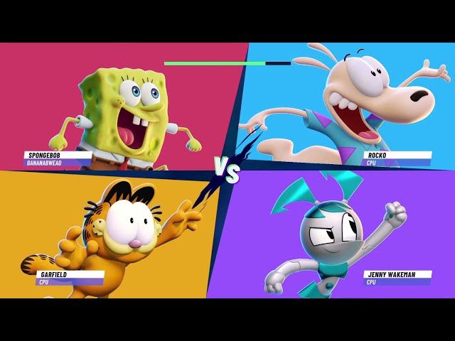 Rematch:SpongeBob Vs Garfield Vs Jenny Wakeman Vs Rocko|Nickelodeon All-Star Brawl 2