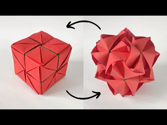 Origami ROSE CUBE | How to make a paper cube with roses