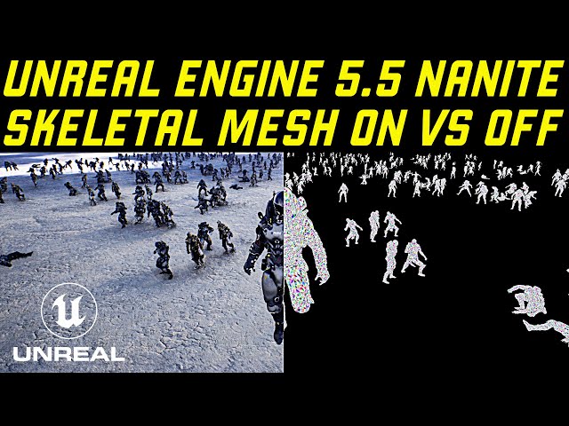 Unreal Engine 5.5 Nanite Skeletal Mesh On vs Off