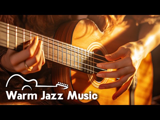 Warm Jazz Music for Studying, Unwind in Cozy Coffee Shop Ambience☕ Relaxing Jazz Guitar Instrumental