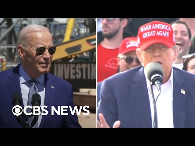 Biden campaigning in swing states but still trailing Trump in some
