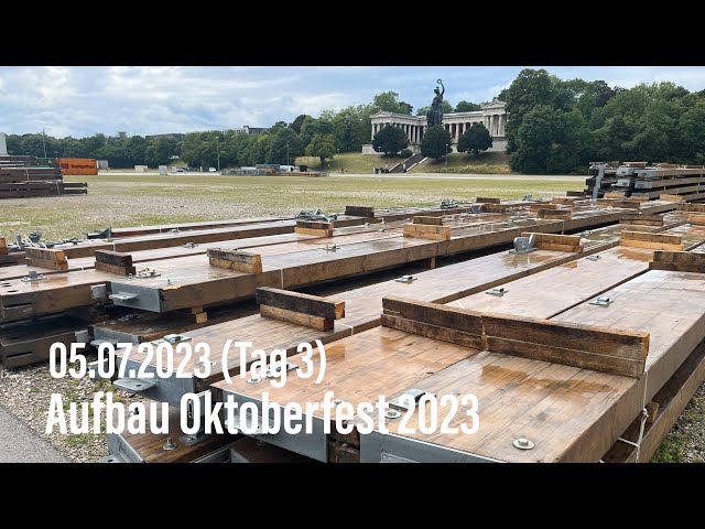 05.07.2023 Aufbau Oktoberfest 2023 auf der Münchner Theresienwiese (Tag 3)