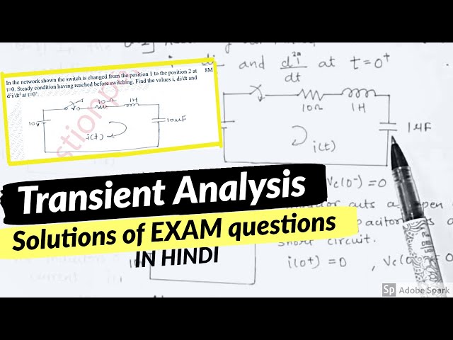 TRANSIENT ANALYSIS  SOLVED EXAMPLES | HINDI | Transient analysis basics