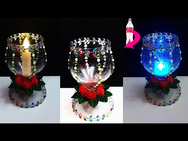 Tealight holder from Plastic Bottle| Best out of waste home decoration idea