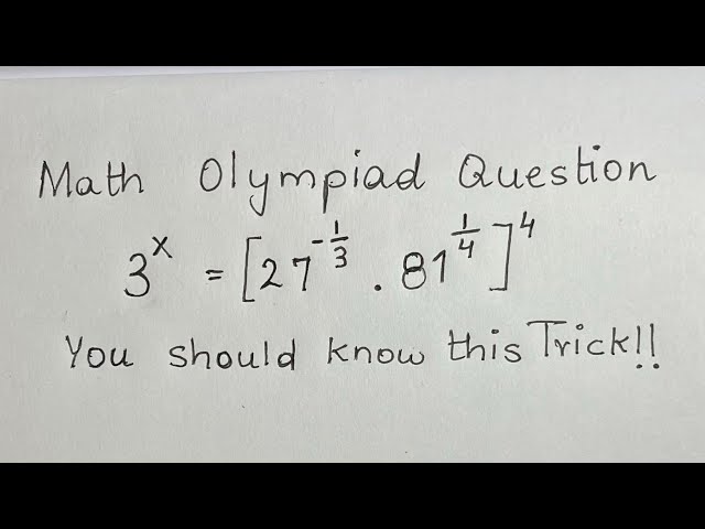 Math Olympiad Question | Nice Equation | You should know this trick!!