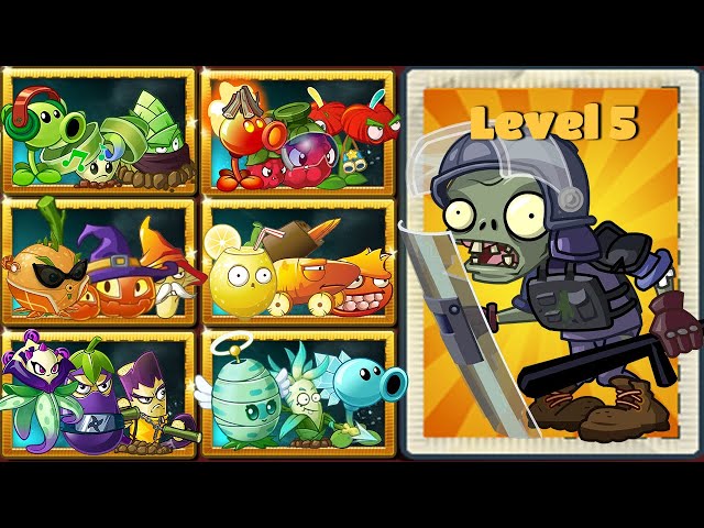 PvZ 2 Chinese Challenge - Every Team Plants Max Level Vs Team Zombies Level 5