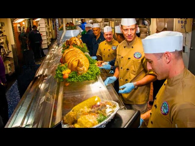 Inside CITY AT SEA Galley: 114 Cooks Feeding 5,000 US Navy Sailors on Aircraft Carriers