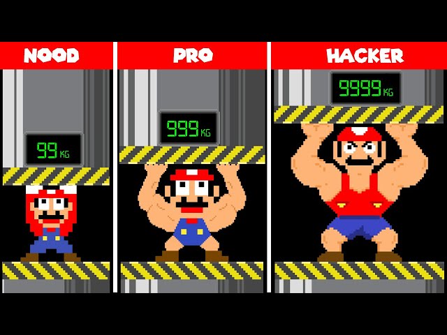 Super Mario Muscle: NOOB vs PRO vs HACKER | Game Animation