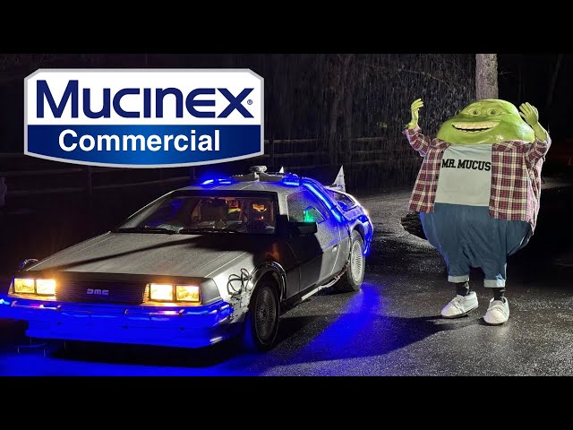 Behind the scenes Mucinex commercial featuring our Delorean Time Machine