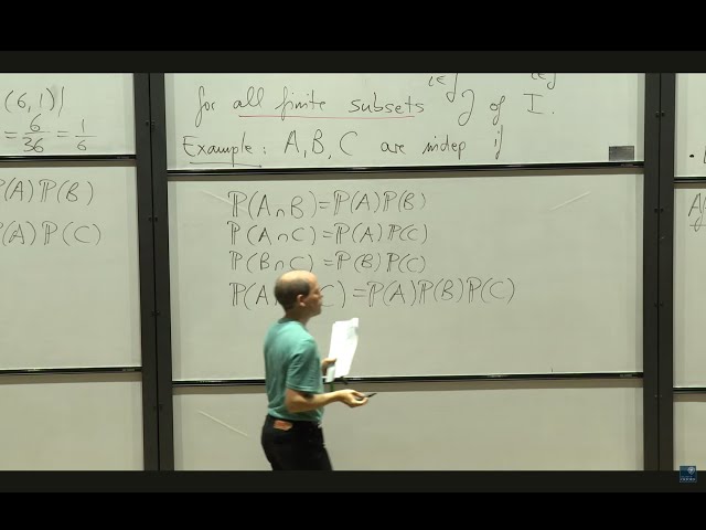 Probability Lecture 4: Independence, discrete random variables - 1st Year Student Lecture